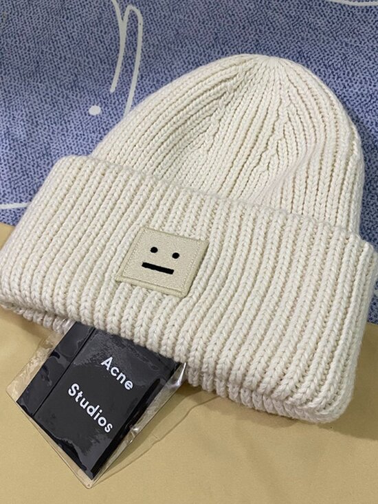 Acne Studios White Unisex Knit Hat main image 7